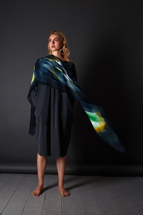 handpainted modal shawl