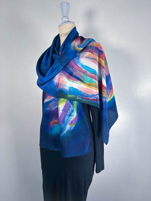 blue silk scarf