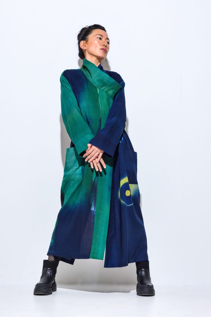 handpainted wool coat