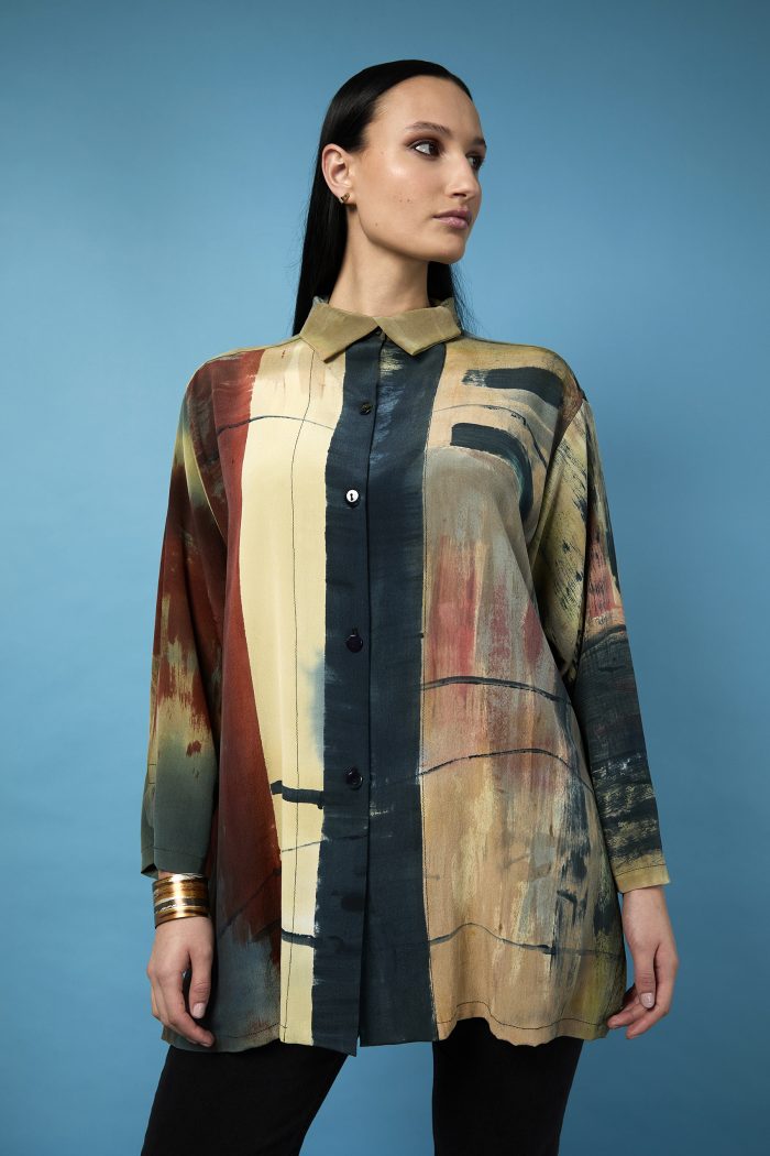 handpainted silk shirt