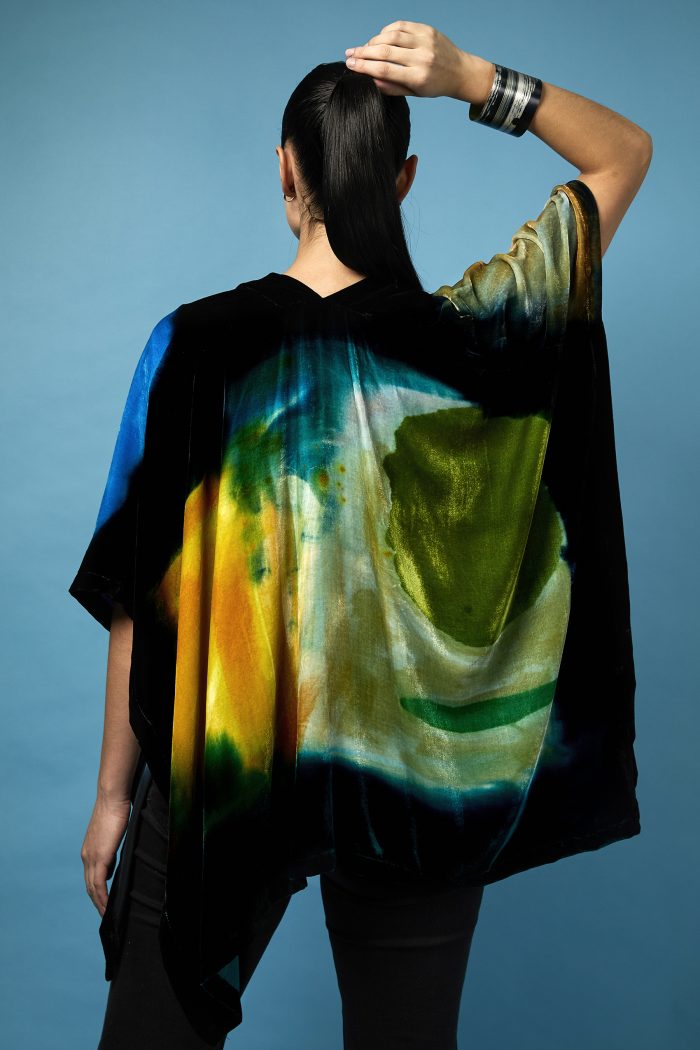 silk velvet poncho